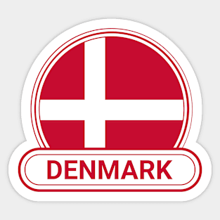 Denmark Country Badge - Denmark Flag Sticker